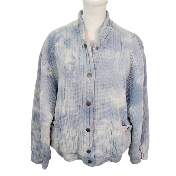 Universal Thread Blue Tie-Dye Bomber Jacket Size Small Light Blue Tie-Dye Jacket - Picture 1 of 8